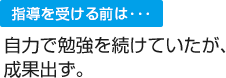 自力で勉強を続けていたが、成果出ず。